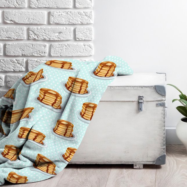 Pfannkuchen mit Ahornsirup und Punkt-Muster Fleecedecke (Pancake Pattern Fleece Blanket)
