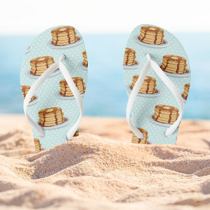 Pfannkuchen mit Ahornsirup und Punkt-Muster Flip Flops