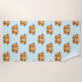 Pfannkuchen mit Ahornsirup und Punkt-Muster Strandtuch