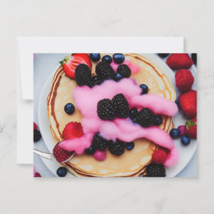 Pfannkuchen mit Beeren Postkarte