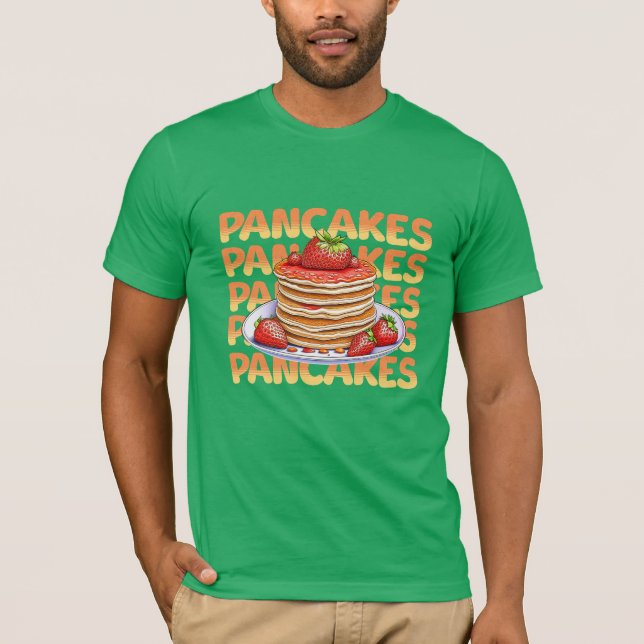 Pfannkuchen mit Erdbeeren überzogen T-Shirt (Vorderseite)