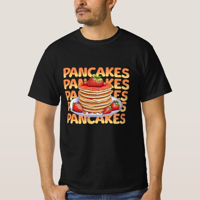 Pfannkuchen mit Erdbeeren überzogen T-Shirt (Vorderseite)