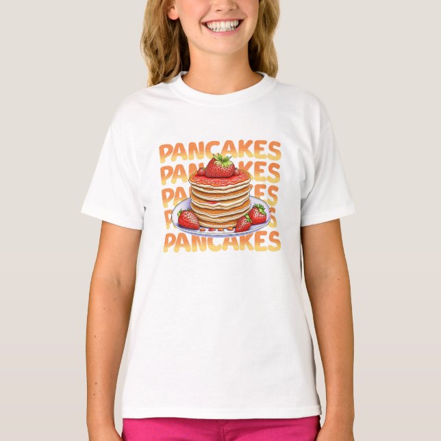 Pfannkuchen mit Erdbeeren überzogen T-Shirt (Vorderseite)
