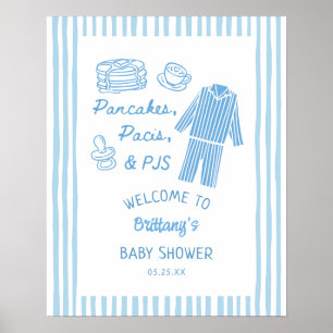 Pfannkuchen, Pacis & PJs Jungen-Baby-Party Willkom Poster