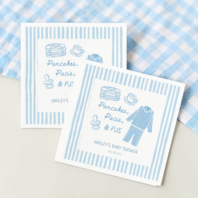 Pfannkuchen, Pacis & Pyjama-Jungen-Baby-Party Serviette (Von Creator hochgeladen)