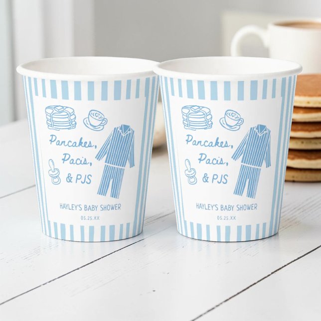 Pfannkuchen, Pacis & Pyjamas Jungen-Baby-Party Pappbecher (Von Creator hochgeladen)
