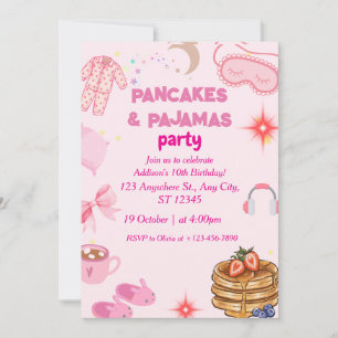 Pfannkuchen Pyjama-Party-Geburtstags-Einladung Feiertagskarte