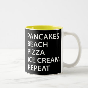 Pfannkuchen Strand Pizza Eiscreme Wiederholung Zweifarbige Tasse