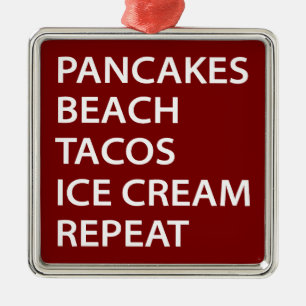 Pfannkuchen Strand Tacos Eiscreme Wiederholung Ornament Aus Metall