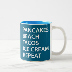 Pfannkuchen Strand Tacos Eiscreme Wiederholung Zweifarbige Tasse