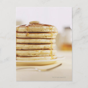 Pfannkuchen und Ahornsirup Postkarte