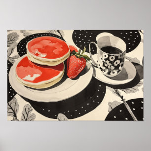 Pfannkuchen und Kaffee Poster