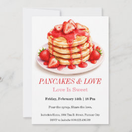 Pfannkuchen und Liebe Valentinsbrunch - Schatz Einladung