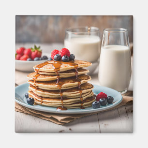 Pfannkuchen und Milch Magnet