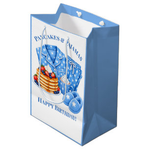 Pfannkuchen und Pyjama Jungen-Geburtstagsfeier Mittlere Geschenktüte