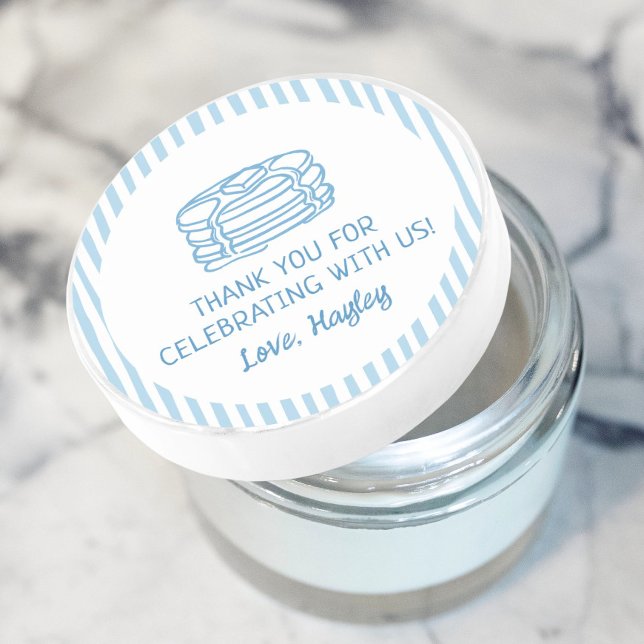 Pfannkuchen und Schlafanzug Frühstück Danke Runder Aufkleber (Von Creator hochgeladen)