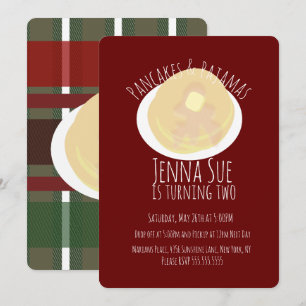 Pfannkuchen und Schlafanzug Übernachtung Mädchen   Einladung