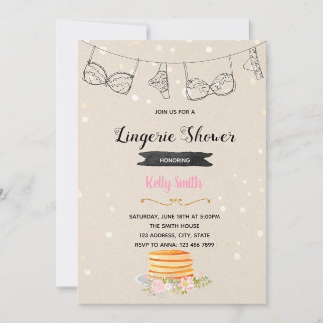 Pfannkuchen- und Schlüpfer-Party Einladung (Vorderseite)