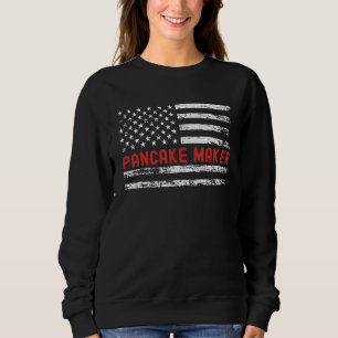 Pfannkuchenmacher USA-Flagge Beruf Retro-Job-Titel Sweatshirt