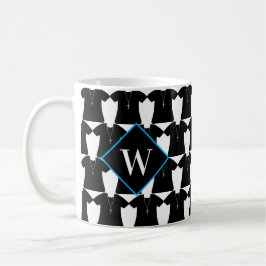 Pfarrer der Kirche, Schwarzer Cassock Monogramm Kaffeetasse