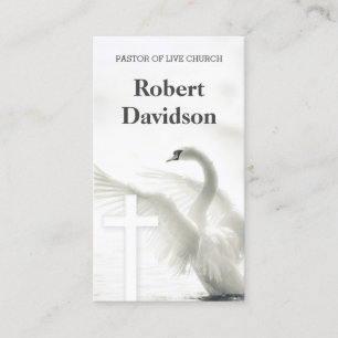 Pfarrer des Weißen Kreuzes und Inspirierend Schwan Visitenkarte