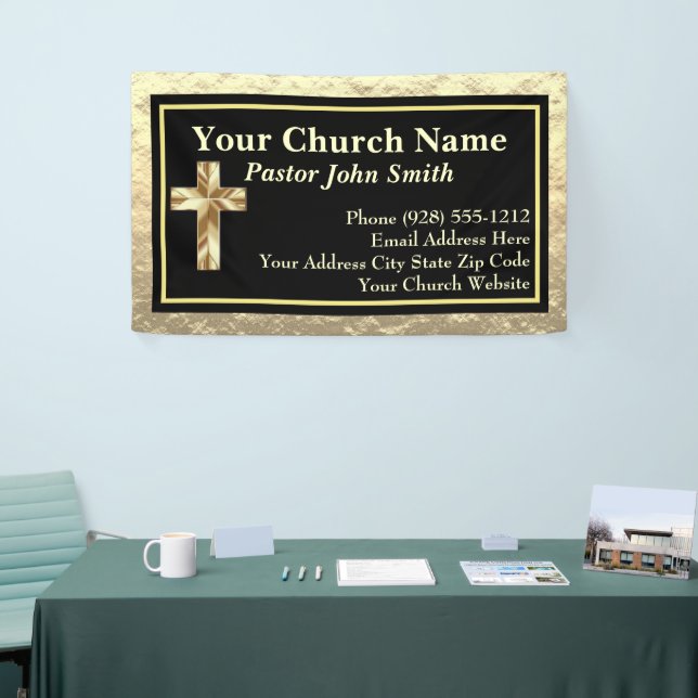 Pfarrkirche Gold und Schwarz Banner (Messeveranstaltung)