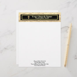 Pfarrkirche Gold und schwarze Geschäfte Briefbogen