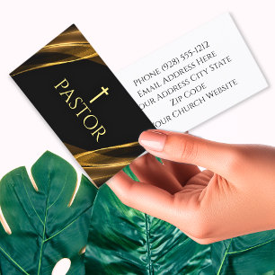 Pfarrkirche Gold und schwarzer Marmor Christlich Visitenkarte