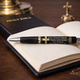 Pfarrkirche Klassisches Gold und Schwarz Kugelschreiber