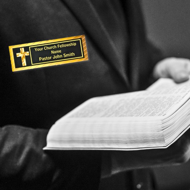 Pfarrkirche Klassisches Gold und Schwarz Namenschild (Von Creator hochgeladen)