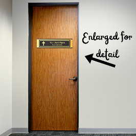 Pfarrkirche Klassisches Gold und Schwarz Türschild