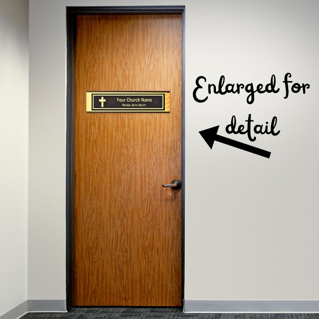 Pfarrkirche Klassisches Gold und Schwarz Türschild (Von Creator hochgeladen)