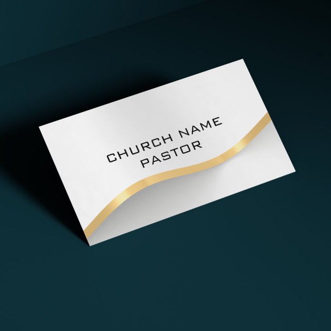 Pfarrkirche Modernes Silberes Gold Christlich Visitenkarte (Church Pastor Modern Silver Gold Christian Business Card)
