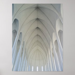 Pfarrkirche und Sehenswürdigkeiten von Reykjavik Poster