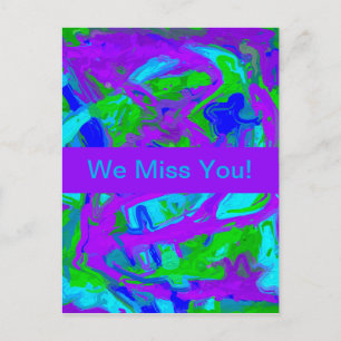 Pfau Abstrakte Aquarellfarben Postkarte