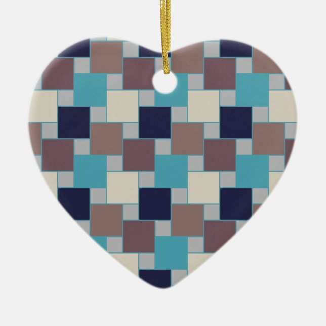 Pfau am Strand Keramik Ornament (Vorne)