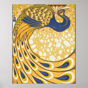 Pfau Antik Bunt Farbige Poster