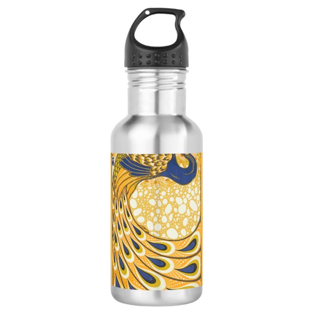 Pfau Antike Vintage Farbe Edelstahlflasche (Vorderseite)