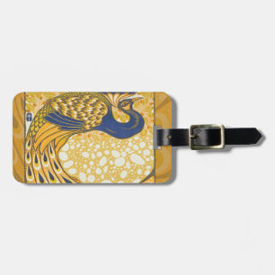 Pfau Antike Vintage Farbe Gepäckanhänger