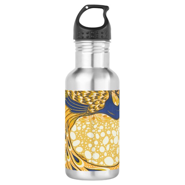 Pfau Antike Vintage Farbe Trinkflasche (Vorderseite)