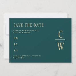 Pfau AQUAMARINE grüne Goldhochzeit SPAREN DAS DATU Save The Date