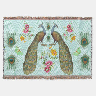 Pfau Art Deco Wurfdecke Decke