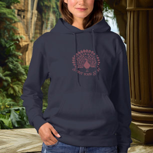 Pfau Art Nouveau Typografie Grafik Statement Hoodie