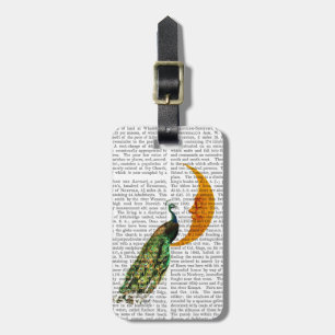 Pfau auf dem Mond Gepäckanhänger