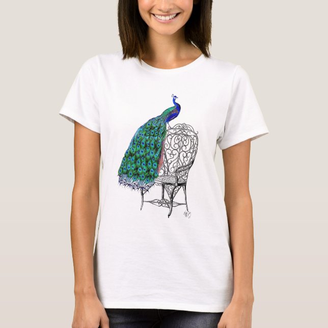 Pfau auf dem Vorsitz T-Shirt (Vorderseite)