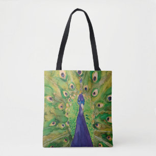 Pfau auf einem Totbeutel