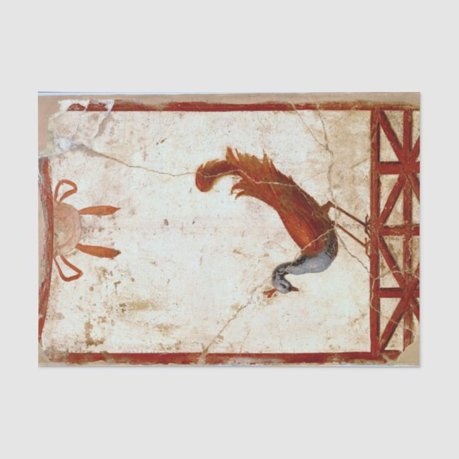 Pfau auf Fresco Antikes antikes Gemälde Seidenpapier (Vorderseite)
