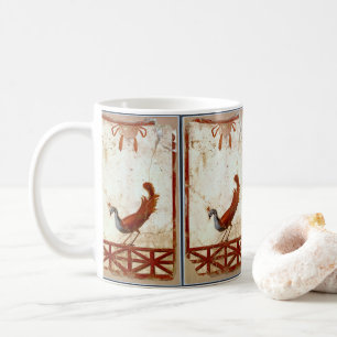 Pfau auf Fresco Antikes antikes Gemälde Tasse
