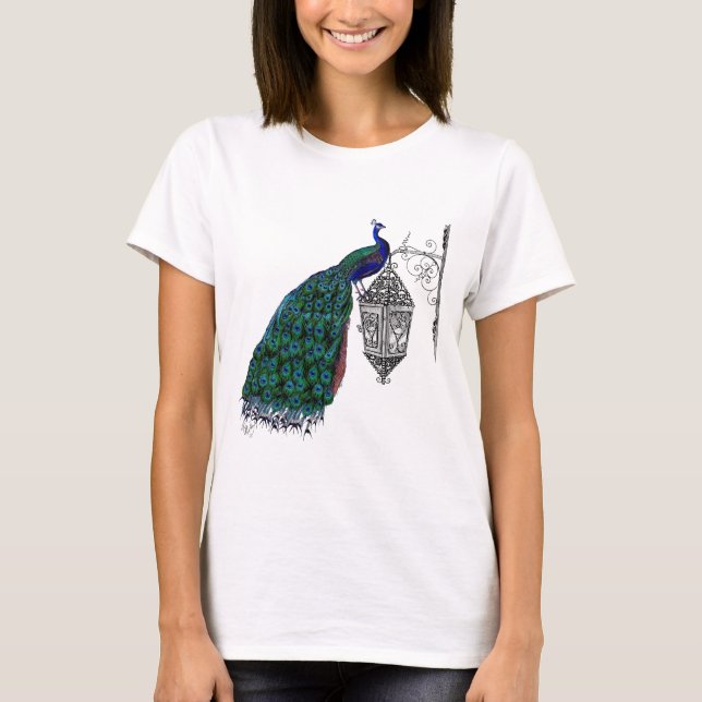 Pfau auf Lamp T-Shirt (Vorderseite)