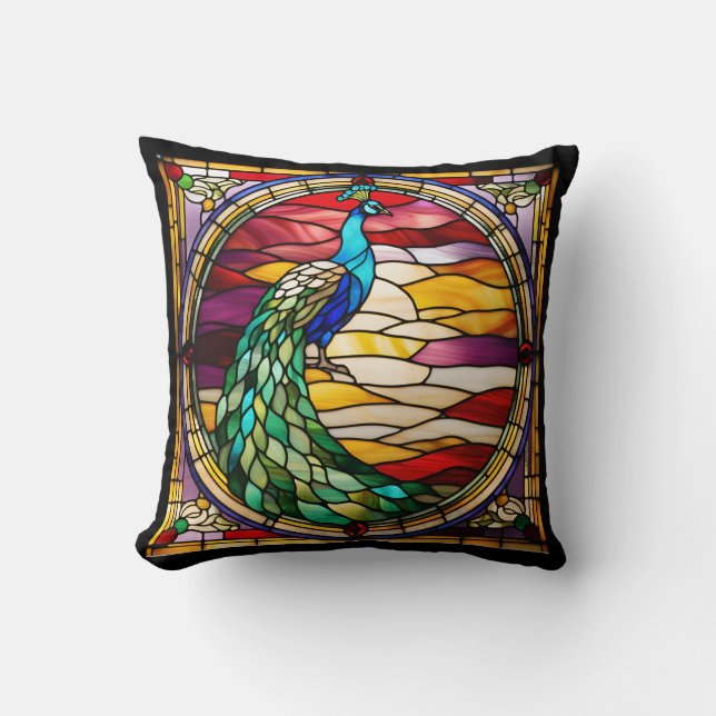 Pfau auf rosa kissen (Vorderseite)